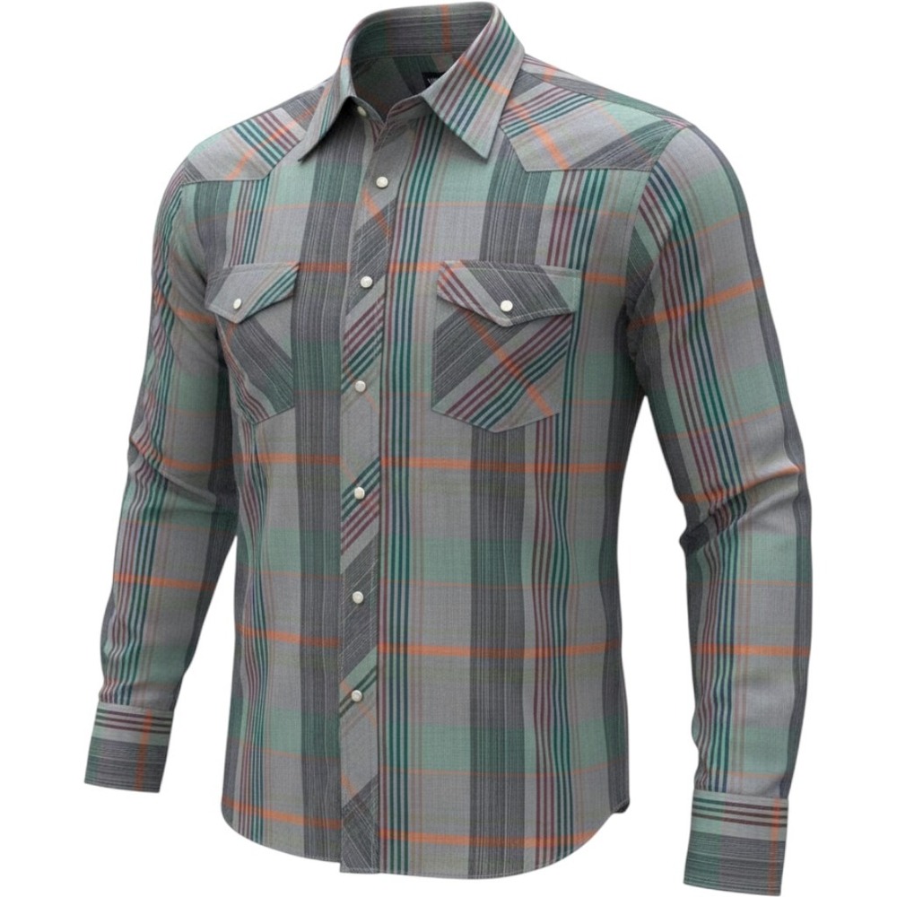 Vintage 90's Y2K Wrangler Cowboy Cut Pearl Snap Shirt XL Plaid Long Sleeve EUC